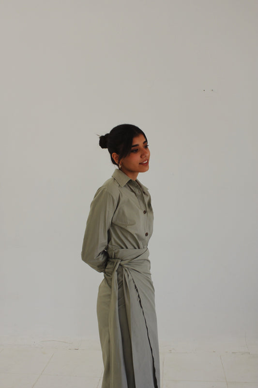 / long sleeve shirt dress/