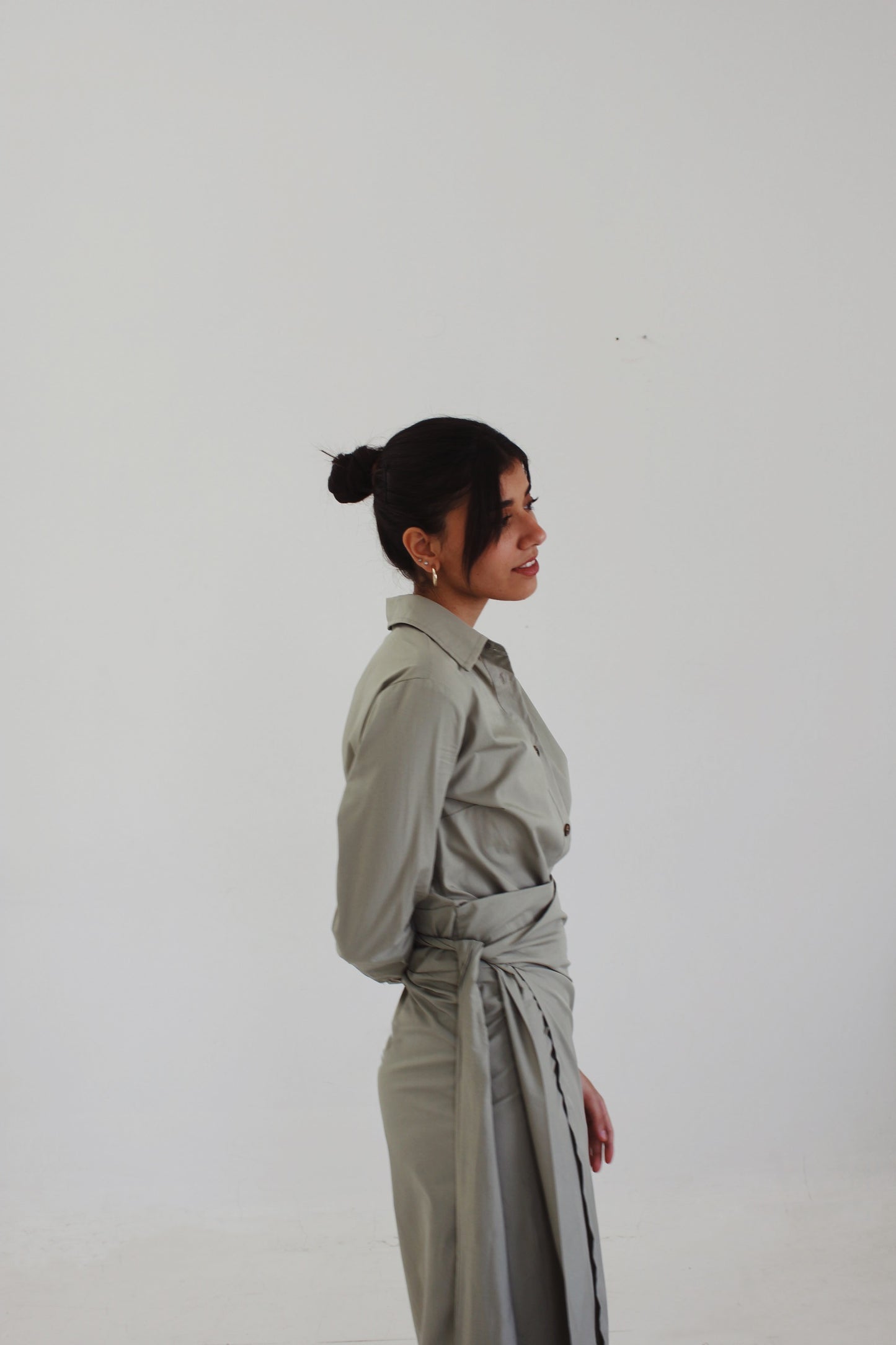 / long sleeve shirt dress/